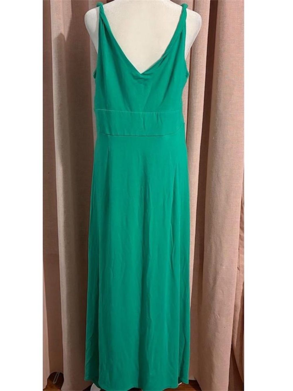 Ann Taylor V Neck Maxi Dress Asymmetrical Hem Sz Large - Picture 3 of 7
